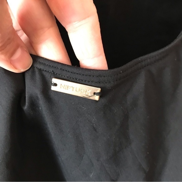 NIP tuck black one piece swim suit.  Size 6/8. - Picture 7 of 11